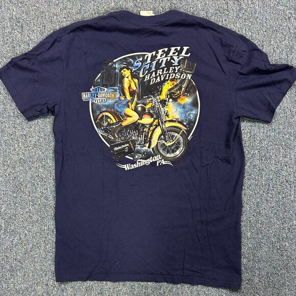 Steel Town Harley Washington Pennsylvania T Shirt Sz L - Picture 7 of 9